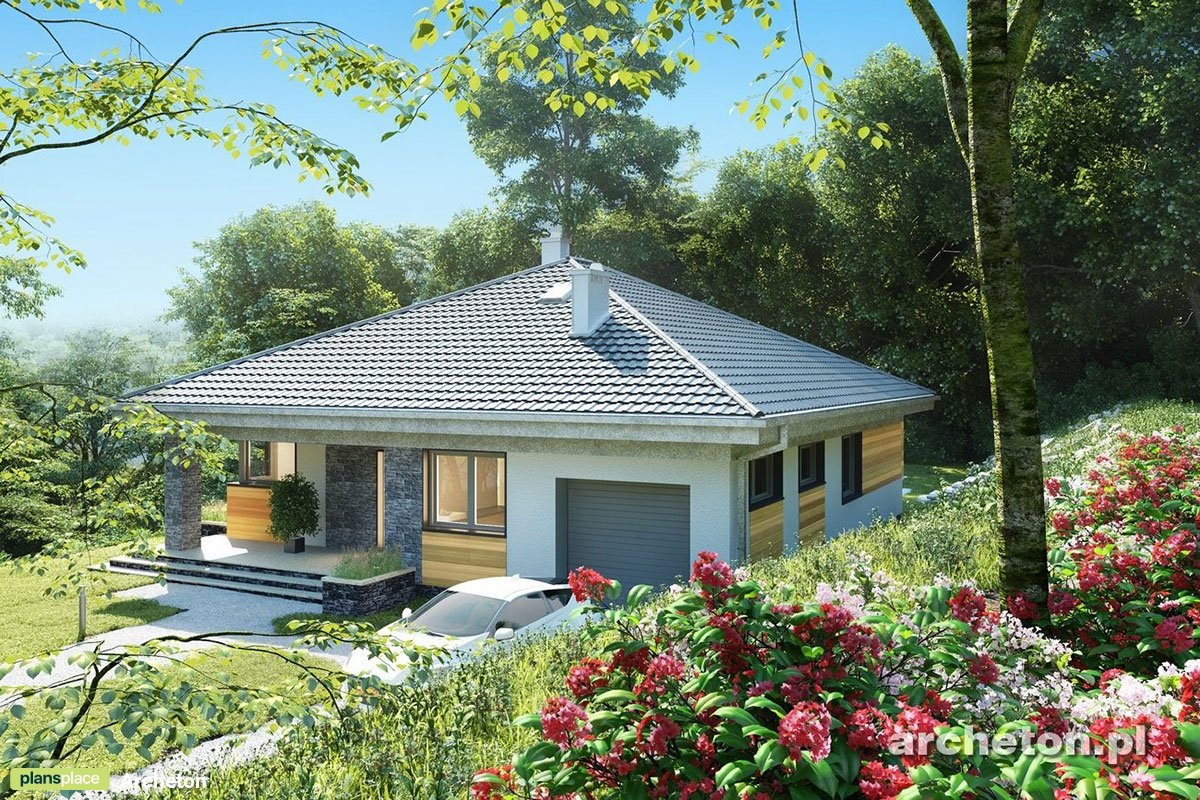 House Plan with 1-Car Front Entry Garage and 3 Bedrooms