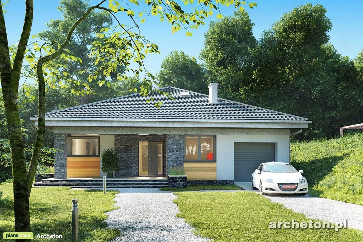 House Plan with 1-Car Front Entry Garage and 3 Bedrooms