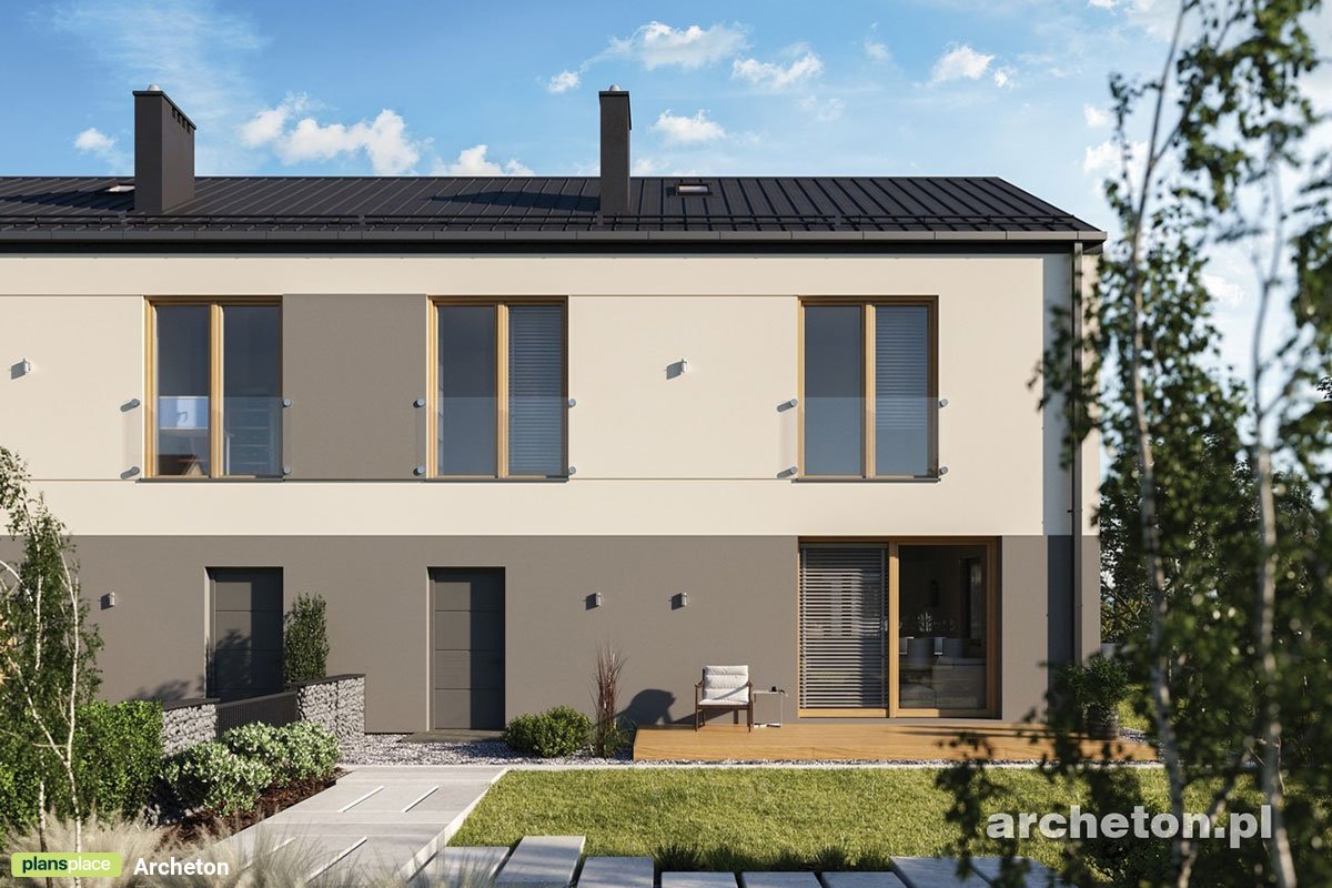 2-Story European Duplex Plan with Matching 4-Bed Units