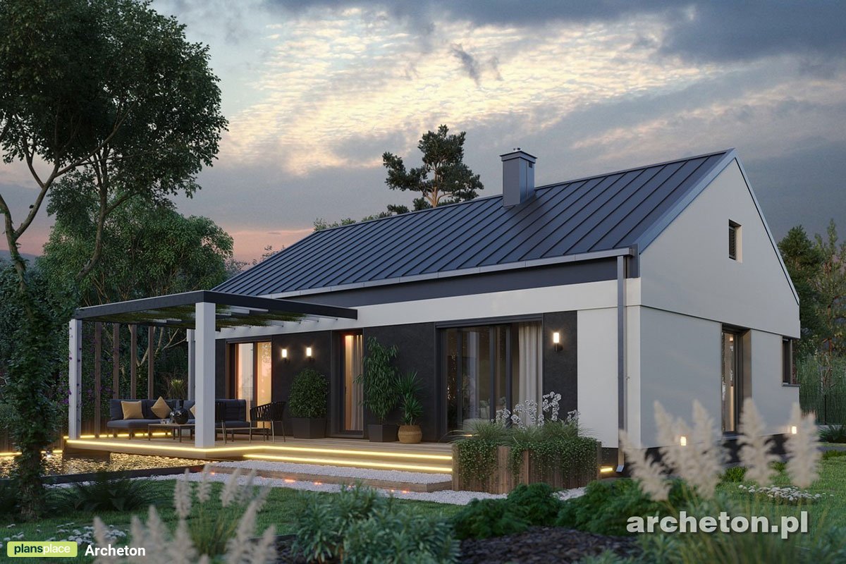 House Plan with Floor-to-Ceiling Windows and Full Rear Porch