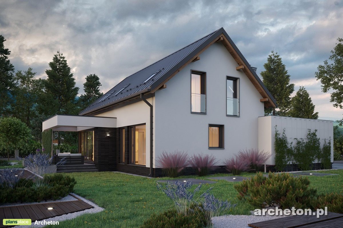 House Plan with Gable Roof und 2-Car Attached Garage