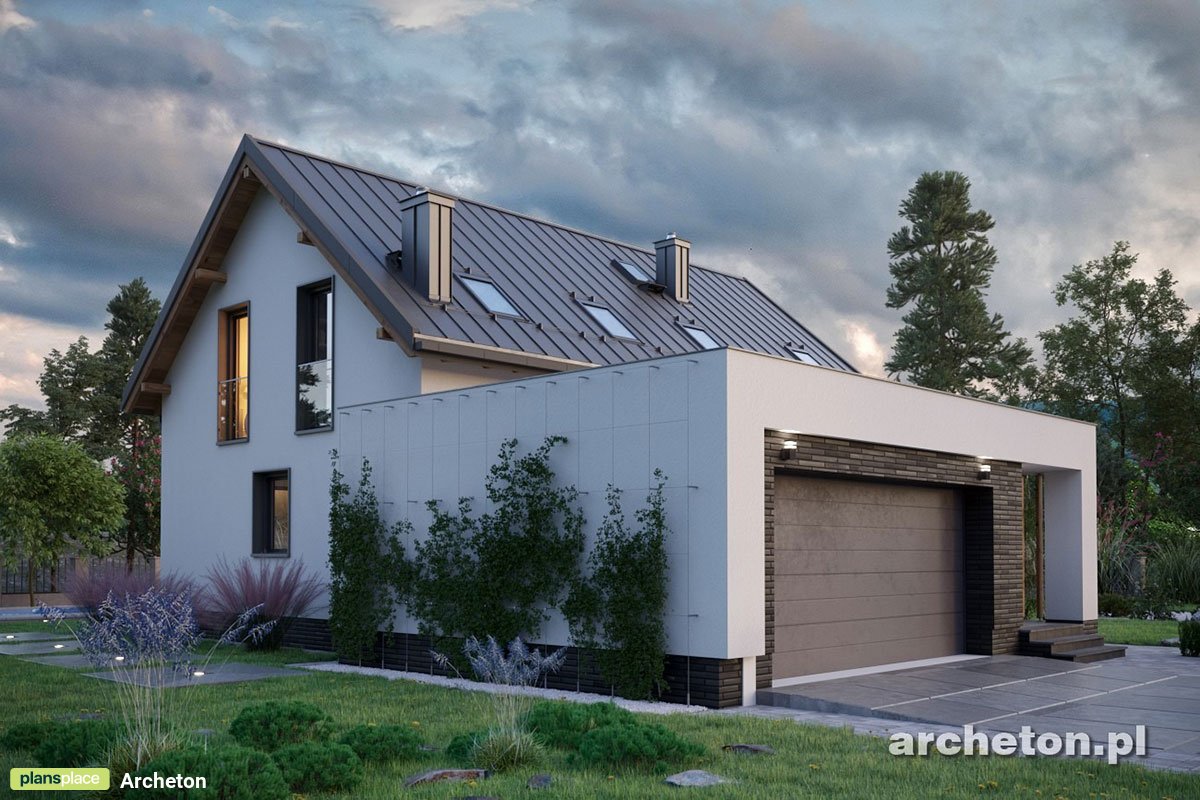 House Plan with Gable Roof und 2-Car Attached Garage