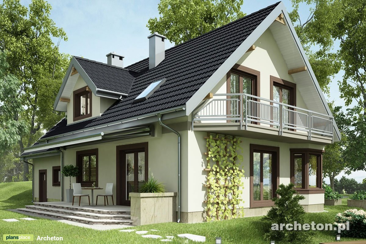 Namo projektas su mansarda 230 m²: 5 Miegamieji, 3 Vonios, Garažas