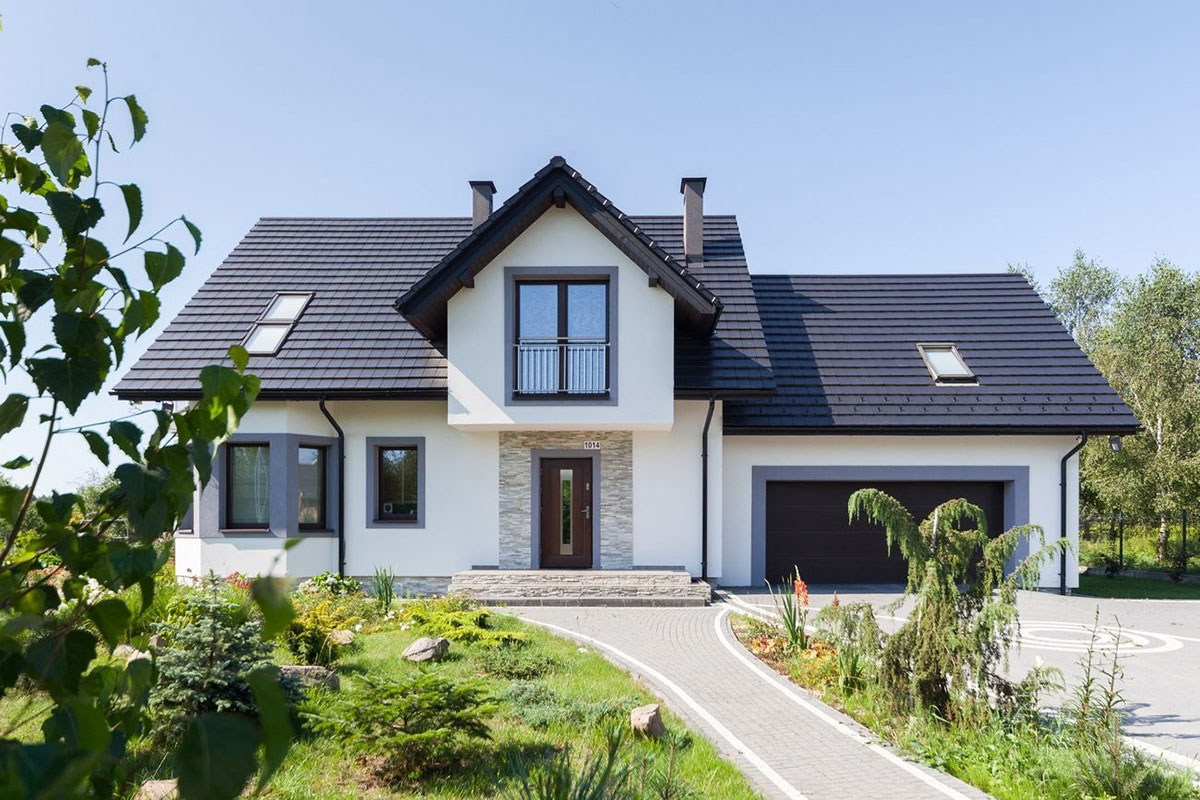 Namo projektas su mansarda 230 m²: 5 Miegamieji, 3 Vonios, Garažas