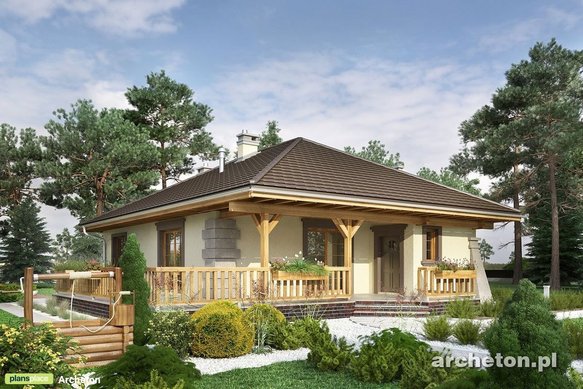 900 Sq Ft Bungalow House Plan with Front Porch and 3 Bedrooms
