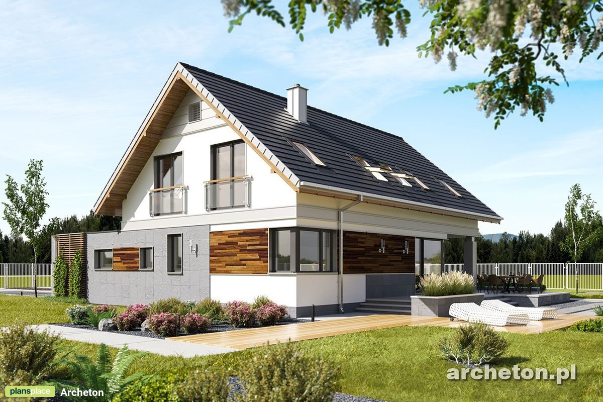 L-Shaped House Plan with Fireplace and Master Bedroom Upstairs