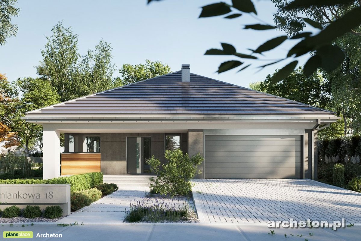 Vieno aukšto namo projektas 149 m²: 3 Miegamieji, Darbo kambarys, 2 Vonios, Atvira virtuvė, Garažas