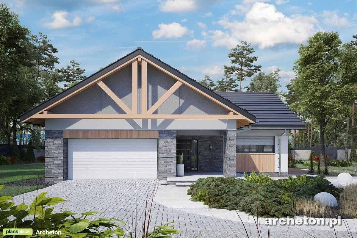 Home Plan with Fireplace in Centre of Large Family Room