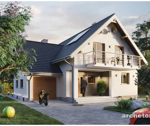 Miniatiūra 1 – Namo projektas su mansarda 255 m², 4 Miegamieji — 95394R