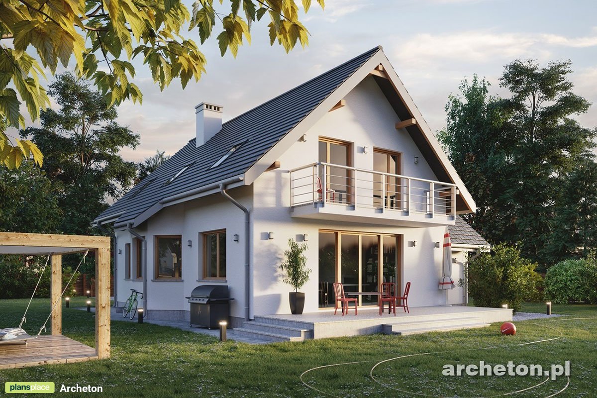 Namo projektas su mansarda + rūsiu 255 m²: 4 Miegamieji, 2 Vonios, Atvira virtuvė, Garažas
