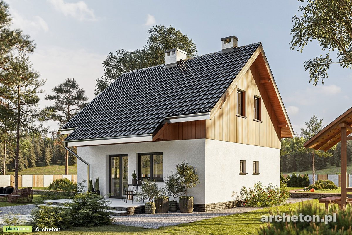 Namo projektas su mansarda 89 m²: 2 Miegamieji, 2 Vonios, be Garažo