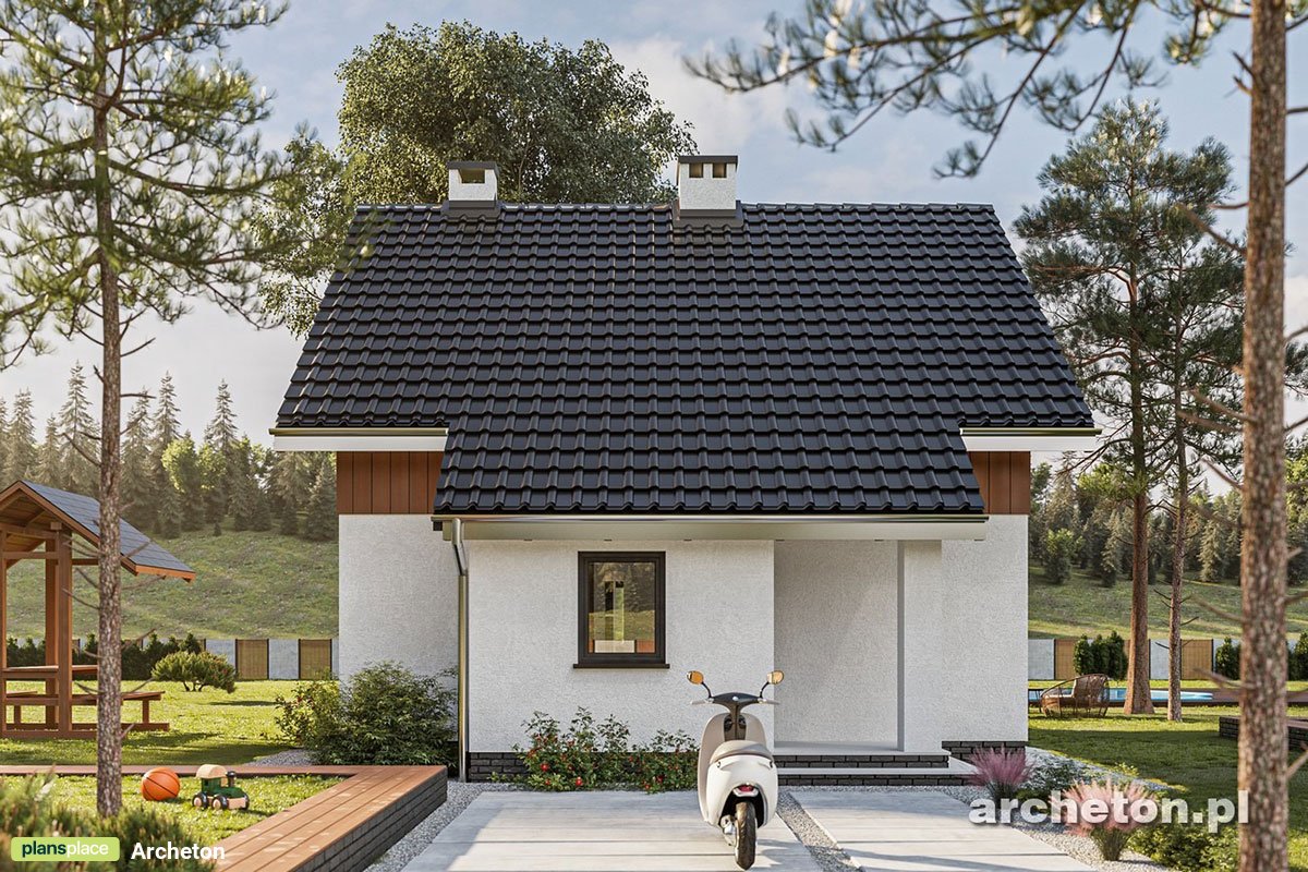 Namo projektas su mansarda 89 m²: 2 Miegamieji, 2 Vonios, be Garažo
