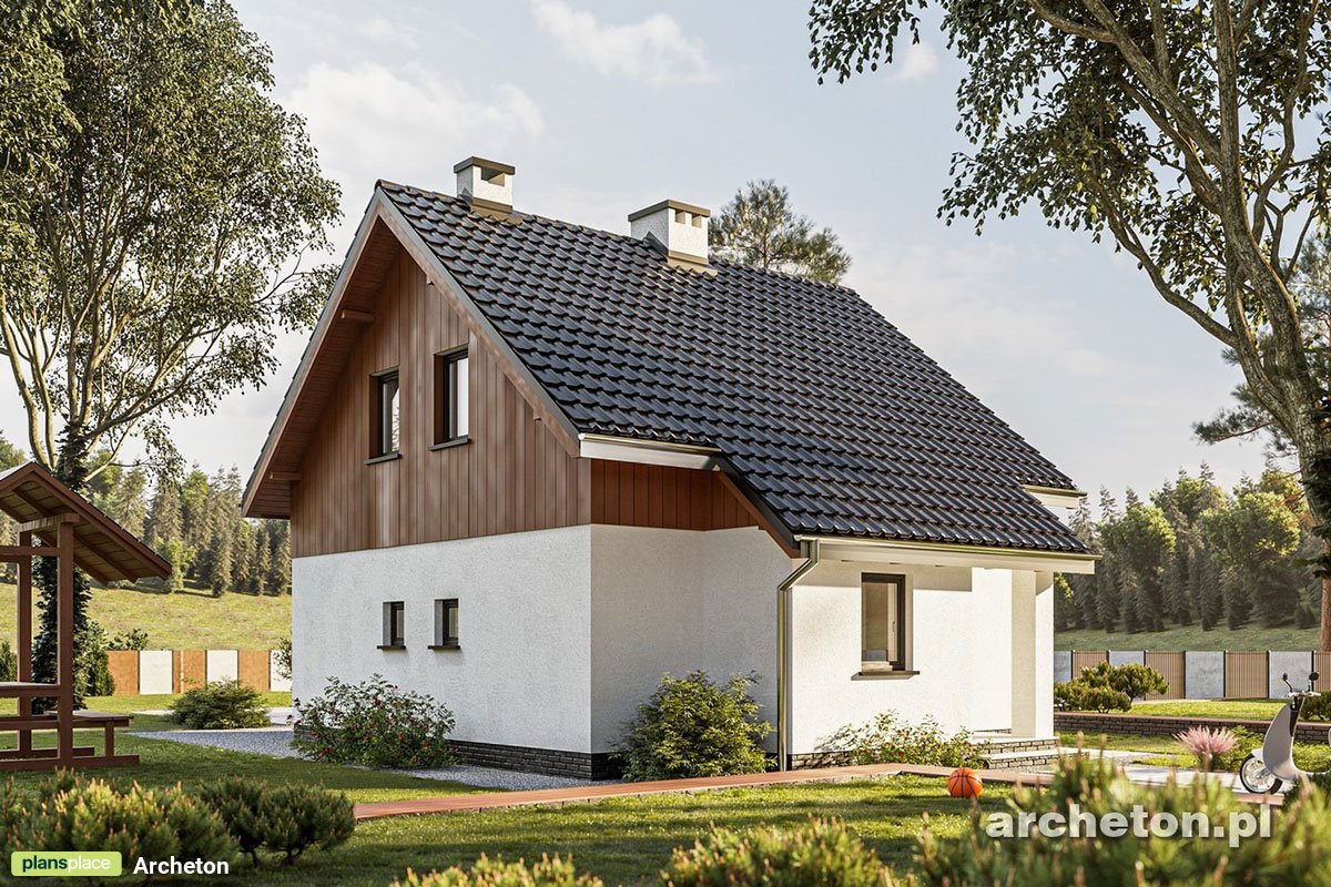 Namo projektas su mansarda 89 m²: 2 Miegamieji, 2 Vonios, be Garažo