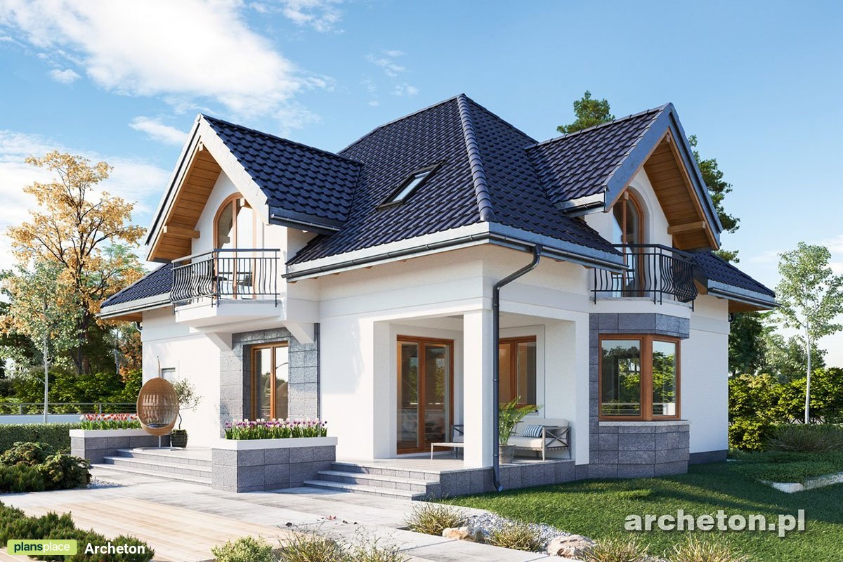 Gambrel Roof  House Plan with 1-Car Garage and 4 Bedrooms