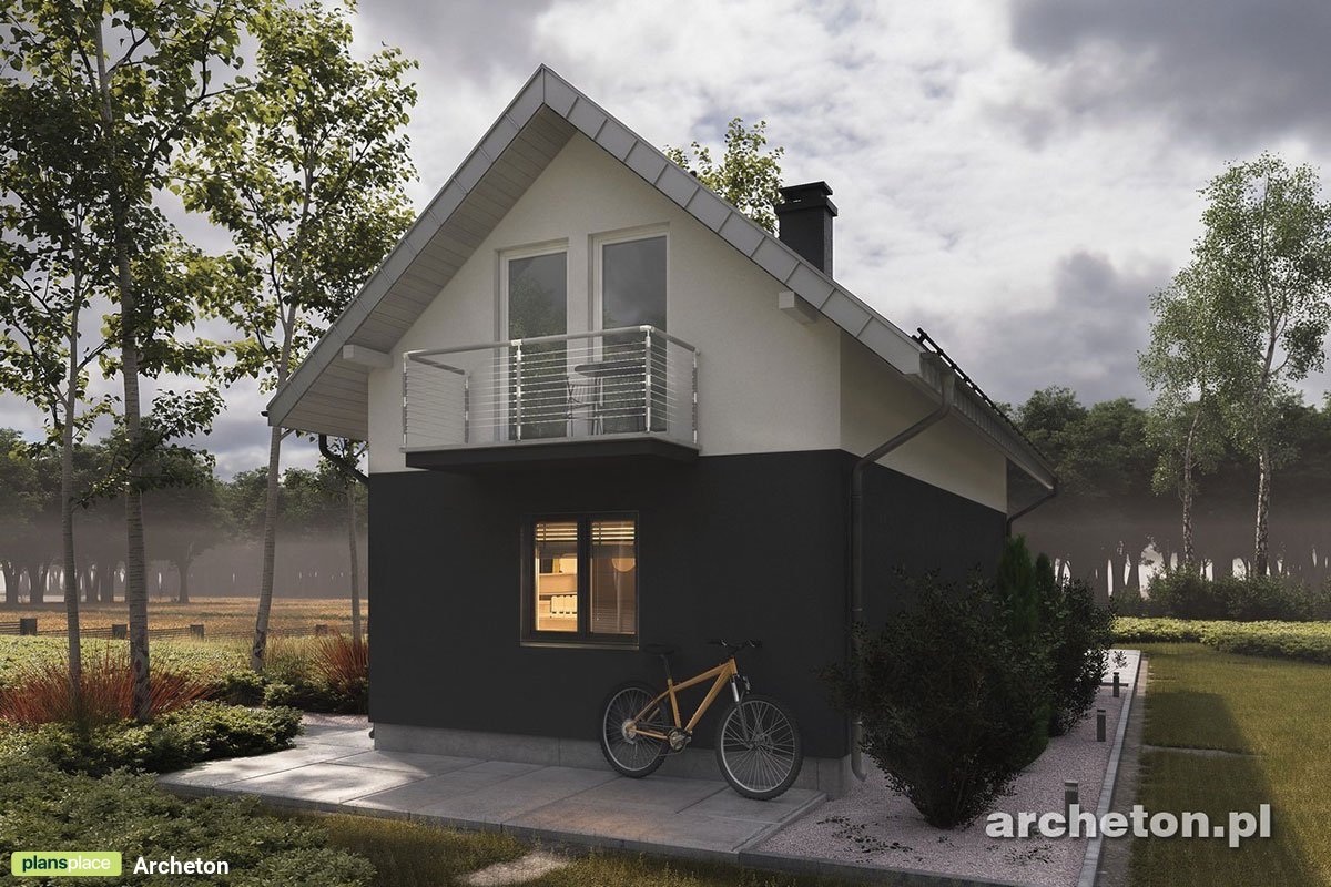 Narrow Lot House Plan with Gable Roof and 4 Bedrooms