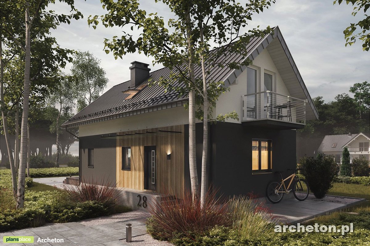 Narrow Lot House Plan with Gable Roof and 4 Bedrooms