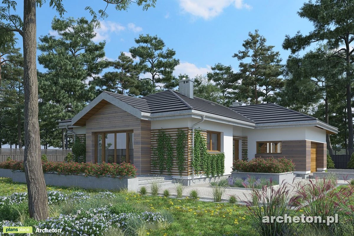 Vieno aukšto namo projektas 168 m²: 3 Miegamieji, 3 Vonios, Atvira virtuvė, Garažas