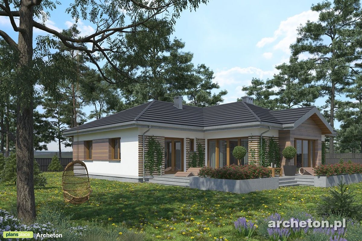 Vieno aukšto namo projektas 168 m²: 3 Miegamieji, 3 Vonios, Atvira virtuvė, Garažas