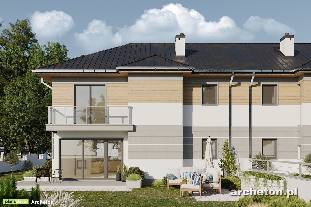 Dviejų aukštų namo projektas 148 m²: 3 Miegamieji, Darbo kambarys, 2 Vonios, Atvira virtuvė, Garažas