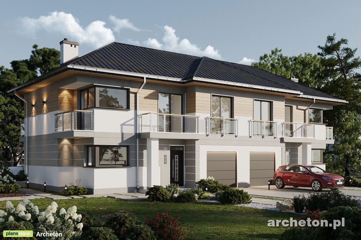 Dviejų aukštų namo projektas 148 m²: 3 Miegamieji, Darbo kambarys, 2 Vonios, Atvira virtuvė, Garažas