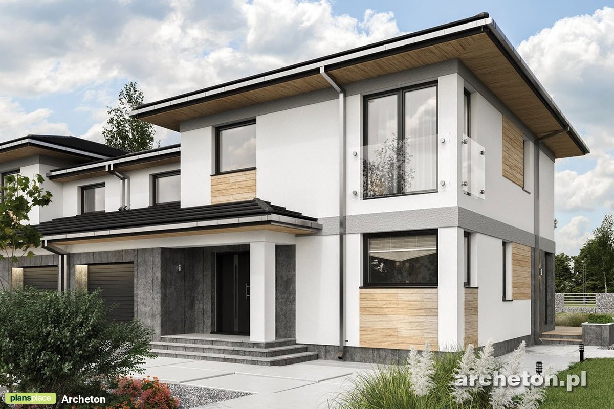 Dviejų aukštų namo projektas 162 m²: 3 Miegamieji, Darbo kambarys, 3 Vonios, Atvira virtuvė, Garažas