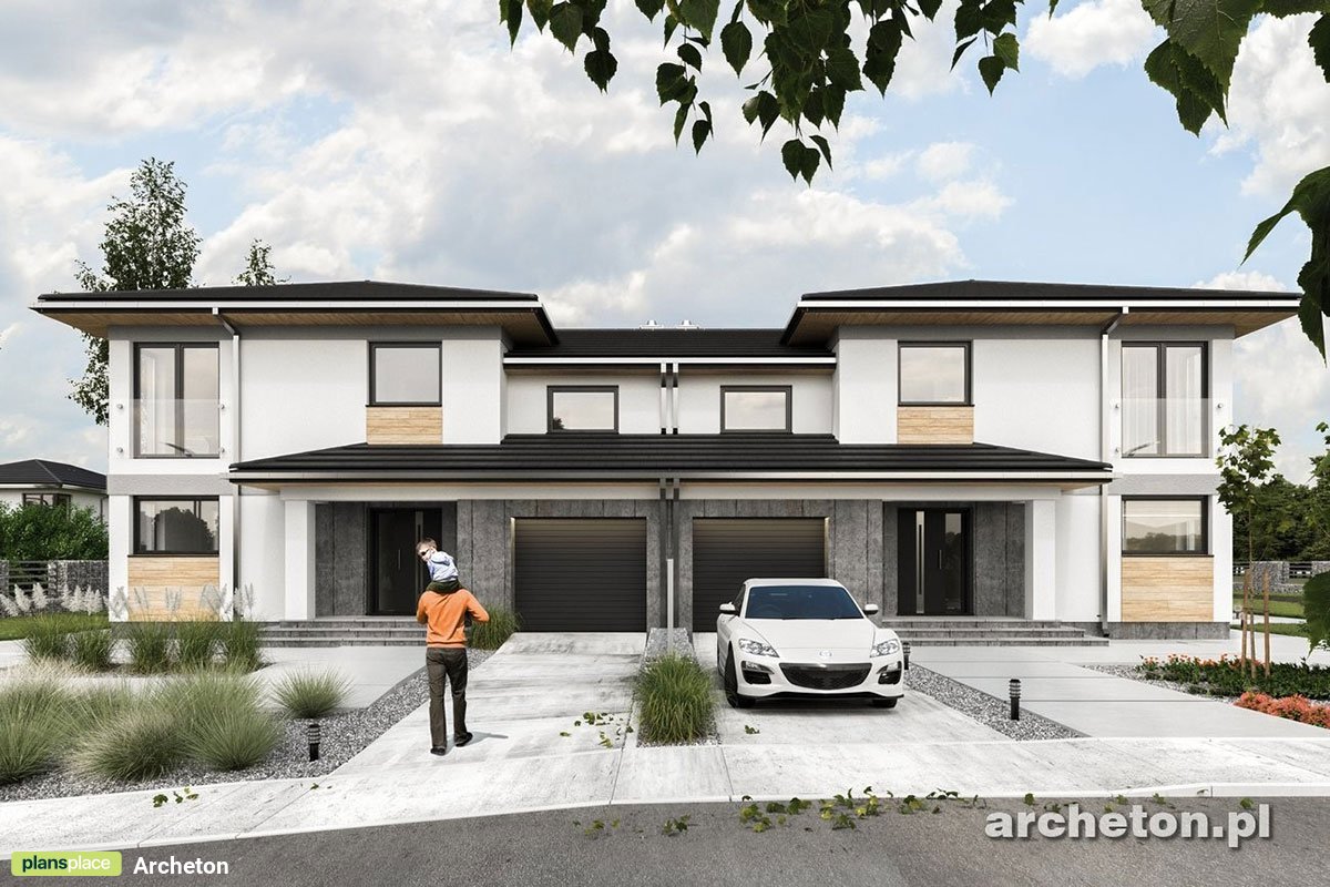 Dviejų aukštų namo projektas 162 m²: 3 Miegamieji, Darbo kambarys, 3 Vonios, Atvira virtuvė, Garažas