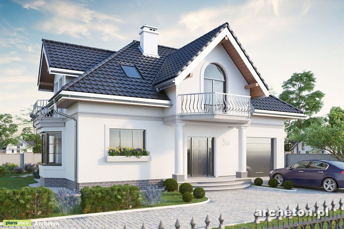 Namo projektas su mansarda 191 m²: 5 Miegamieji, Darbo kambarys, 2 Vonios, Garažas