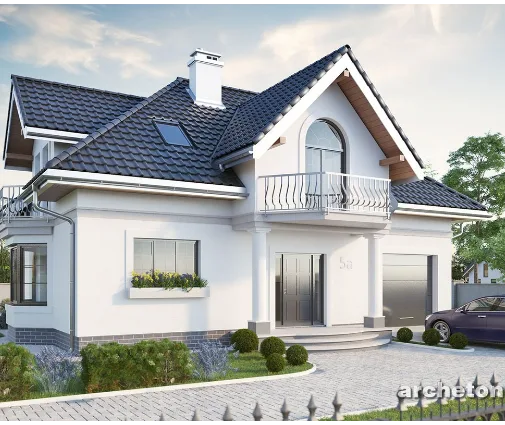 Miniatiūra 1 – Namo projektas su mansarda 191 m², 5 Miegamieji — 12880R