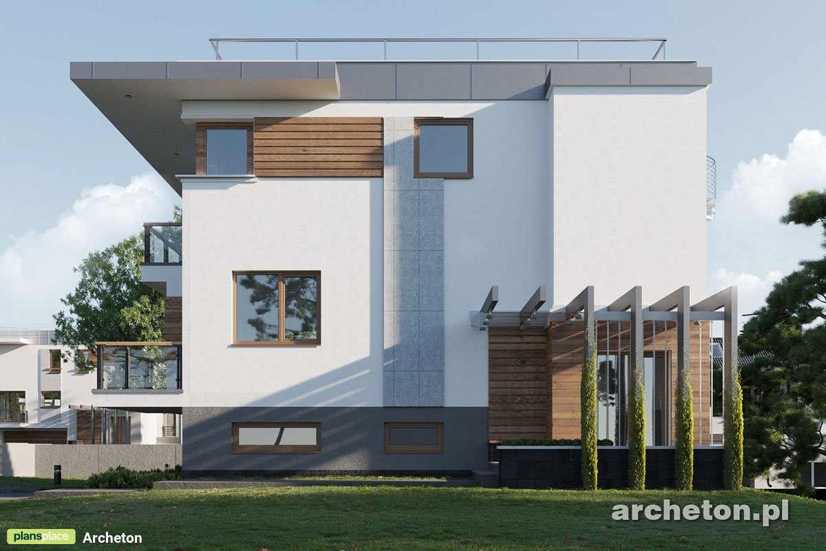 Dviejų aukštų namo projektas + rūsiu 202 m²: 3 Miegamieji, Darbo kambarys, 3 Vonios, Atvira virtuvė, Garažas