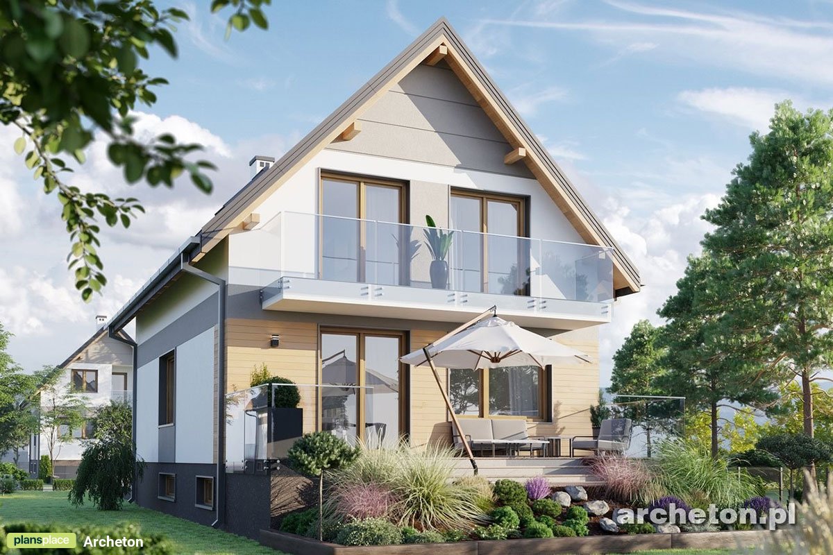 Namo projektas su mansarda + rūsiu 182 m²: 3 Miegamieji, 2 Vonios, Atvira virtuvė, Garažas
