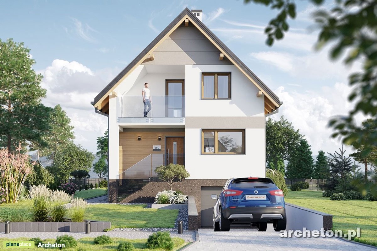 Namo projektas su mansarda + rūsiu 182 m²: 3 Miegamieji, 2 Vonios, Atvira virtuvė, Garažas
