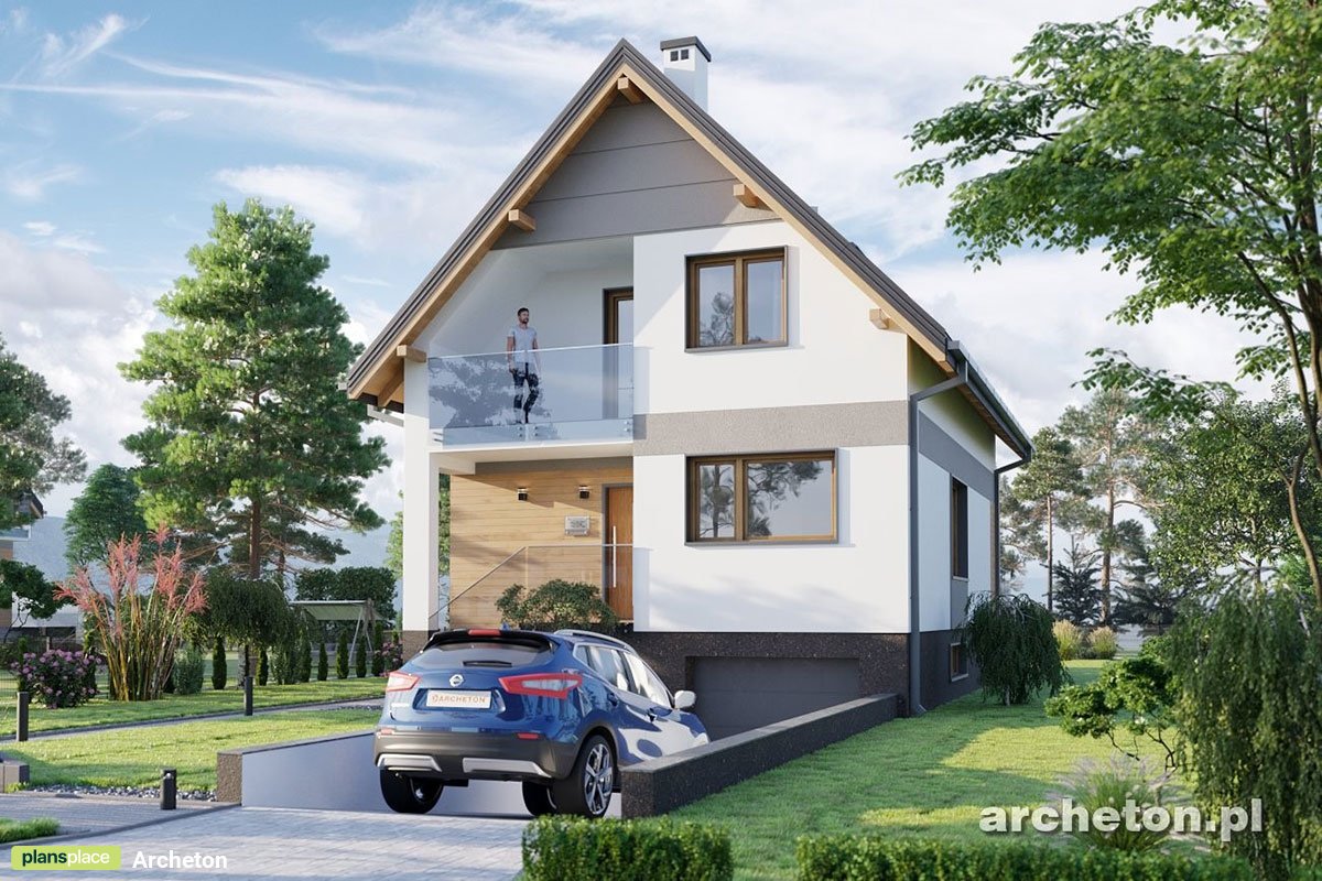 Namo projektas su mansarda + rūsiu 182 m²: 3 Miegamieji, 2 Vonios, Atvira virtuvė, Garažas