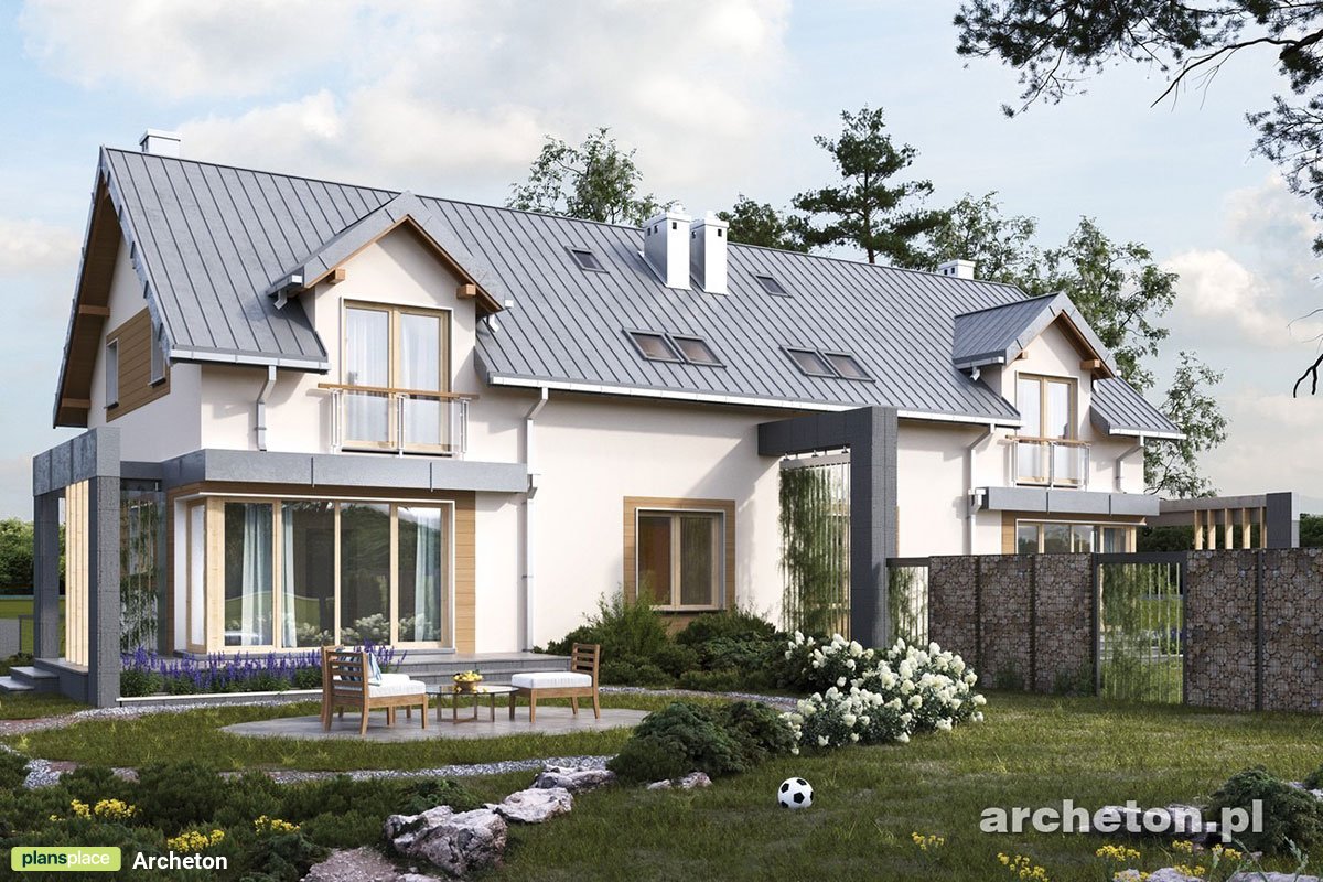 Namo projektas su mansarda + rūsiu 210 m²: 5 Miegamieji, 2 Vonios, Atvira virtuvė, Garažas