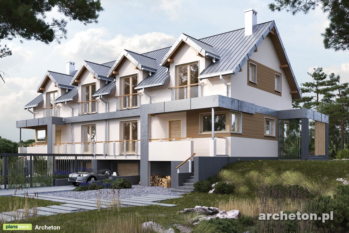 Namo projektas su mansarda + rūsiu 210 m²: 5 Miegamieji, 2 Vonios, Atvira virtuvė, Garažas