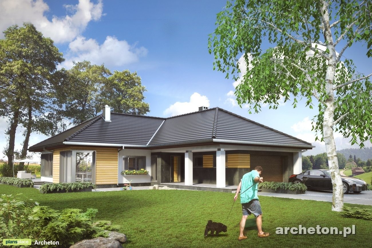 Vieno aukšto namo projektas 159 m²: 3 Miegamieji, 2 Vonios, Garažas