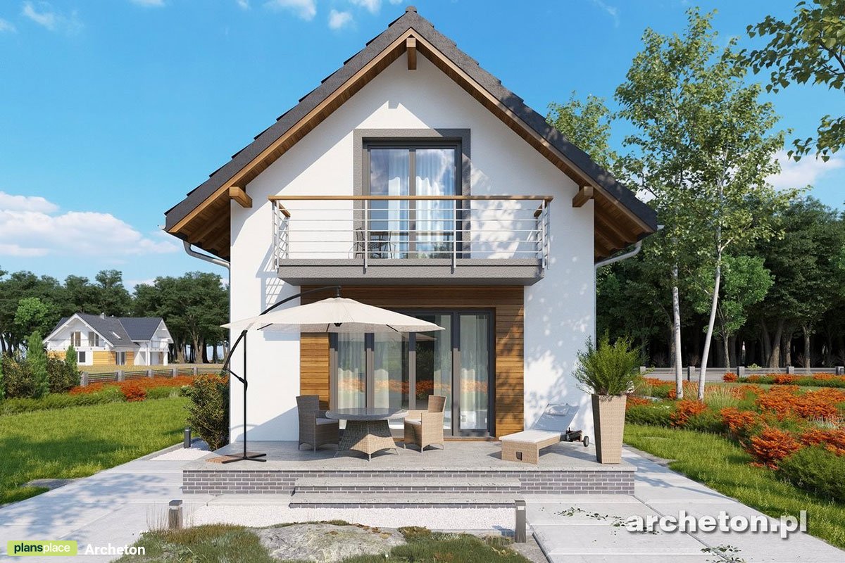 Namo projektas su mansarda 129 m²: 4 Miegamieji, 2 Vonios, be Garažo