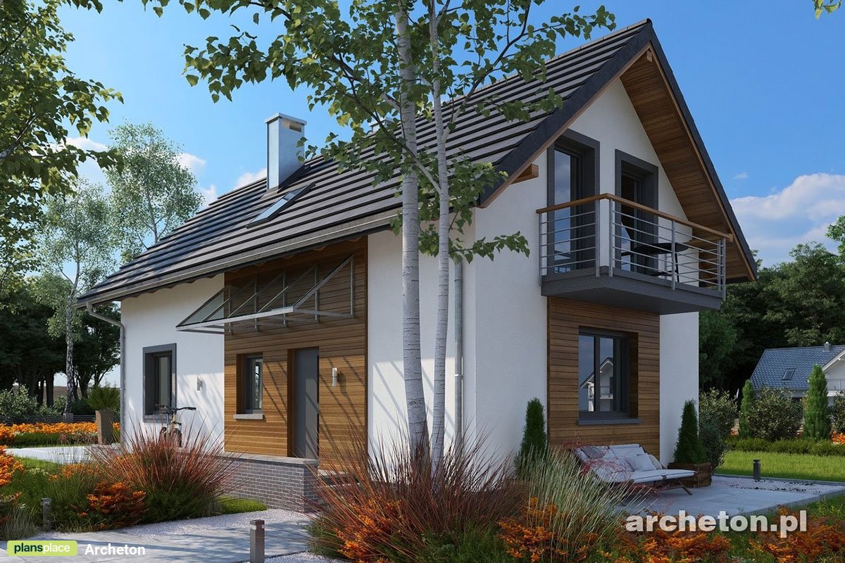 Namo projektas su mansarda 129 m²: 4 Miegamieji, 2 Vonios, be Garažo