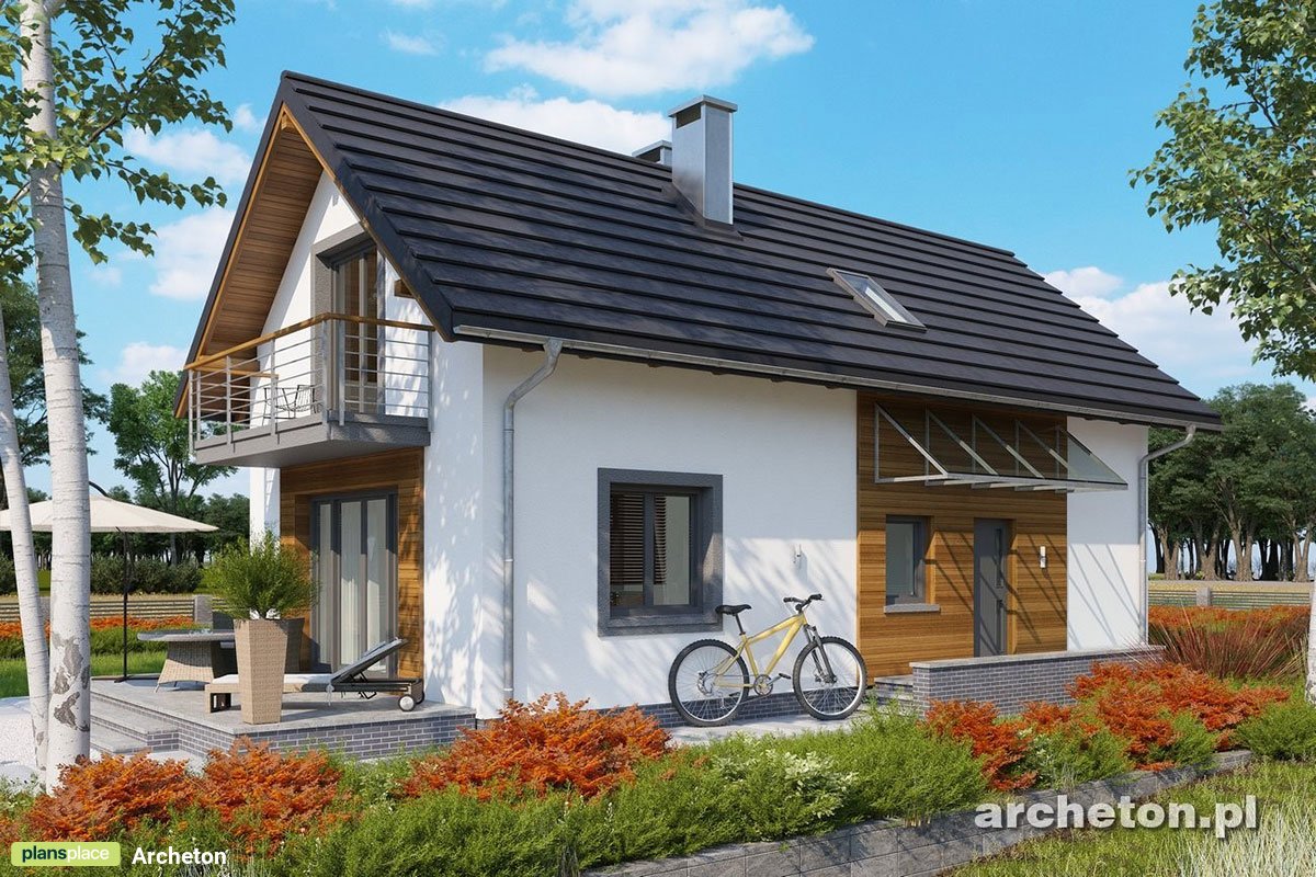 Namo projektas su mansarda 129 m²: 4 Miegamieji, 2 Vonios, be Garažo