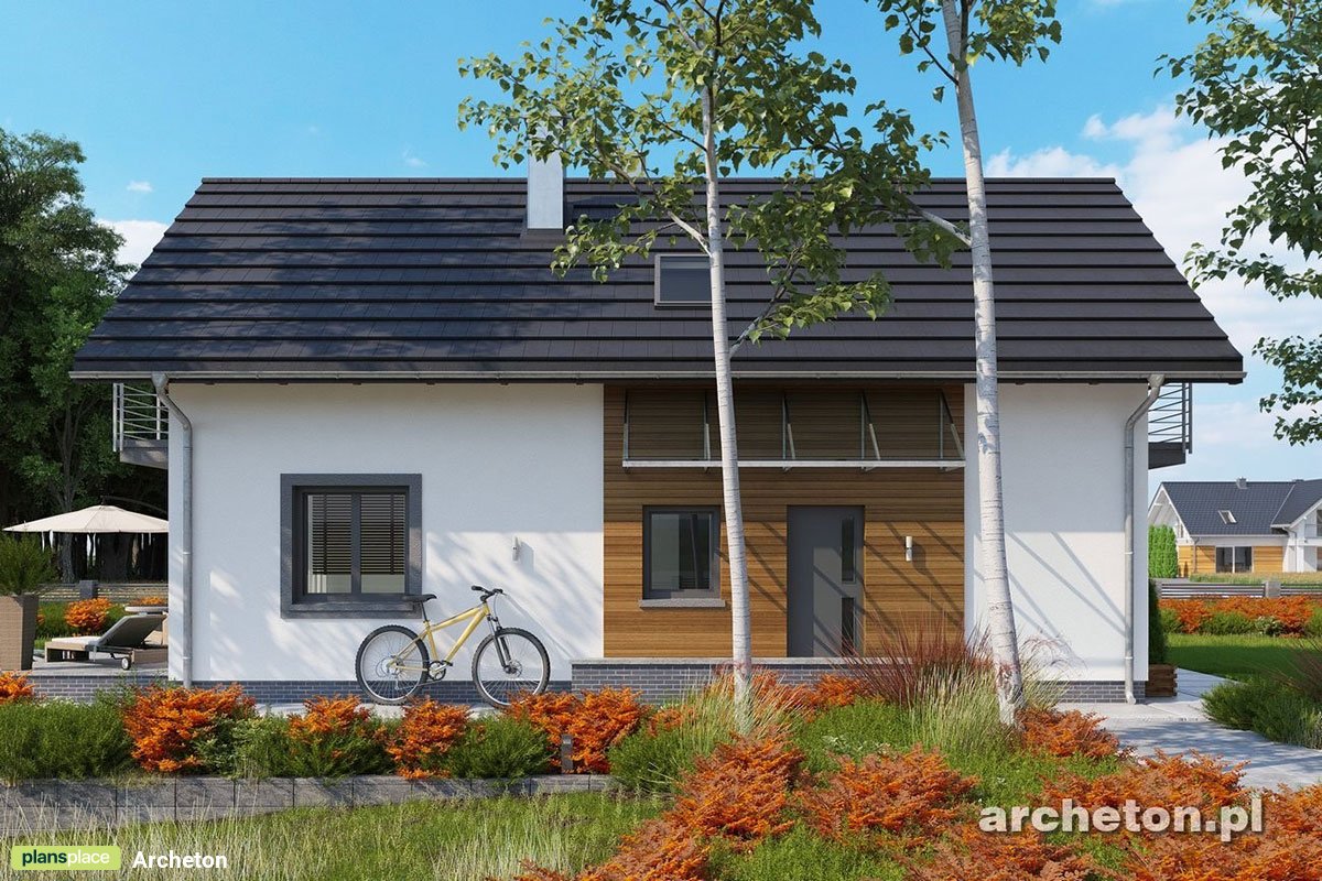 Namo projektas su mansarda 129 m²: 4 Miegamieji, 2 Vonios, be Garažo