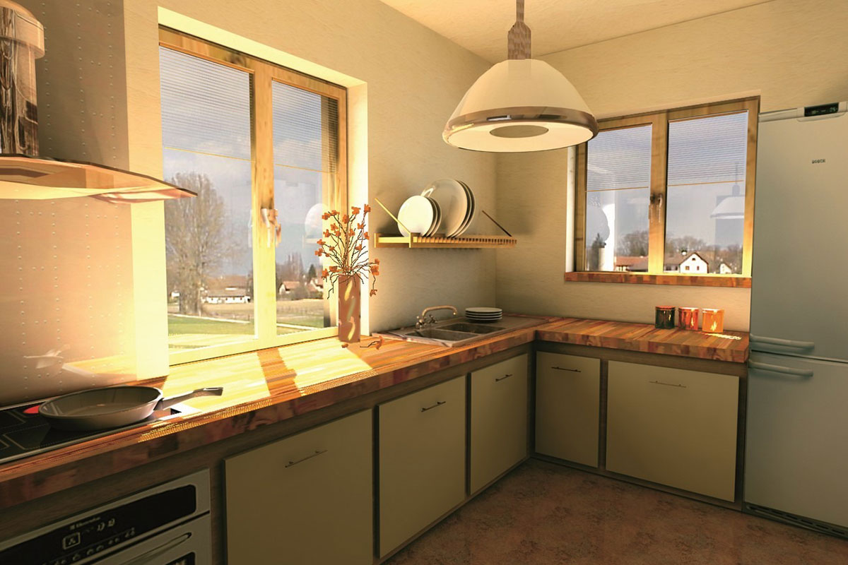 Simple Home Plan with 3 Bedrooms Upstairs and 1-Car Garage