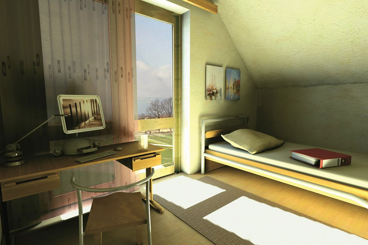 Simple Home Plan with 3 Bedrooms Upstairs and 1-Car Garage