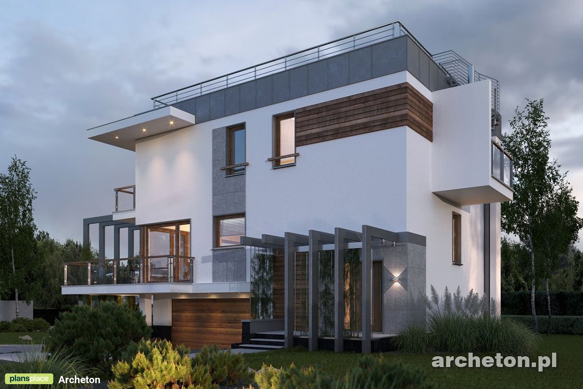 Dviejų aukštų namo projektas + rūsiu 222 m²: 3 Miegamieji, Darbo kambarys, 3 Vonios, Atvira virtuvė, Garažas