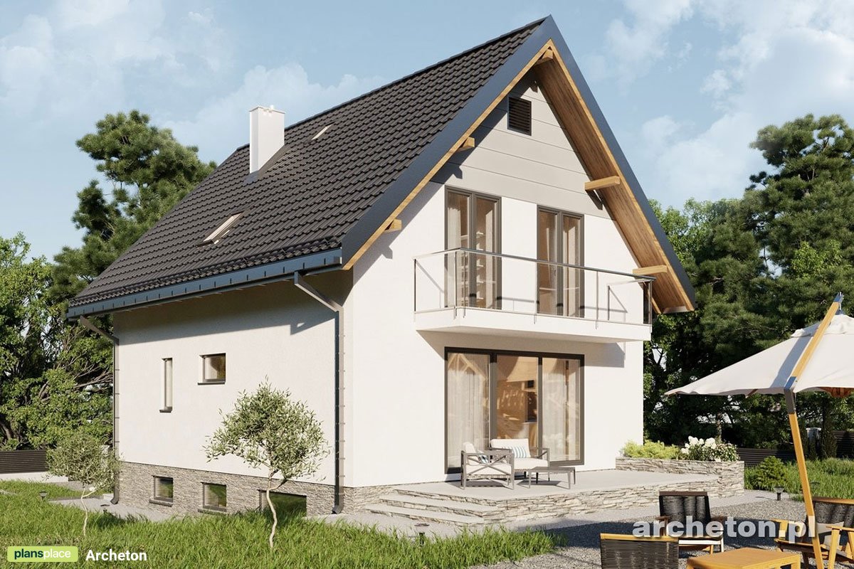 Namo projektas su mansarda + rūsiu 193 m²: 4 Miegamieji, 2 Vonios, Atvira virtuvė, Garažas
