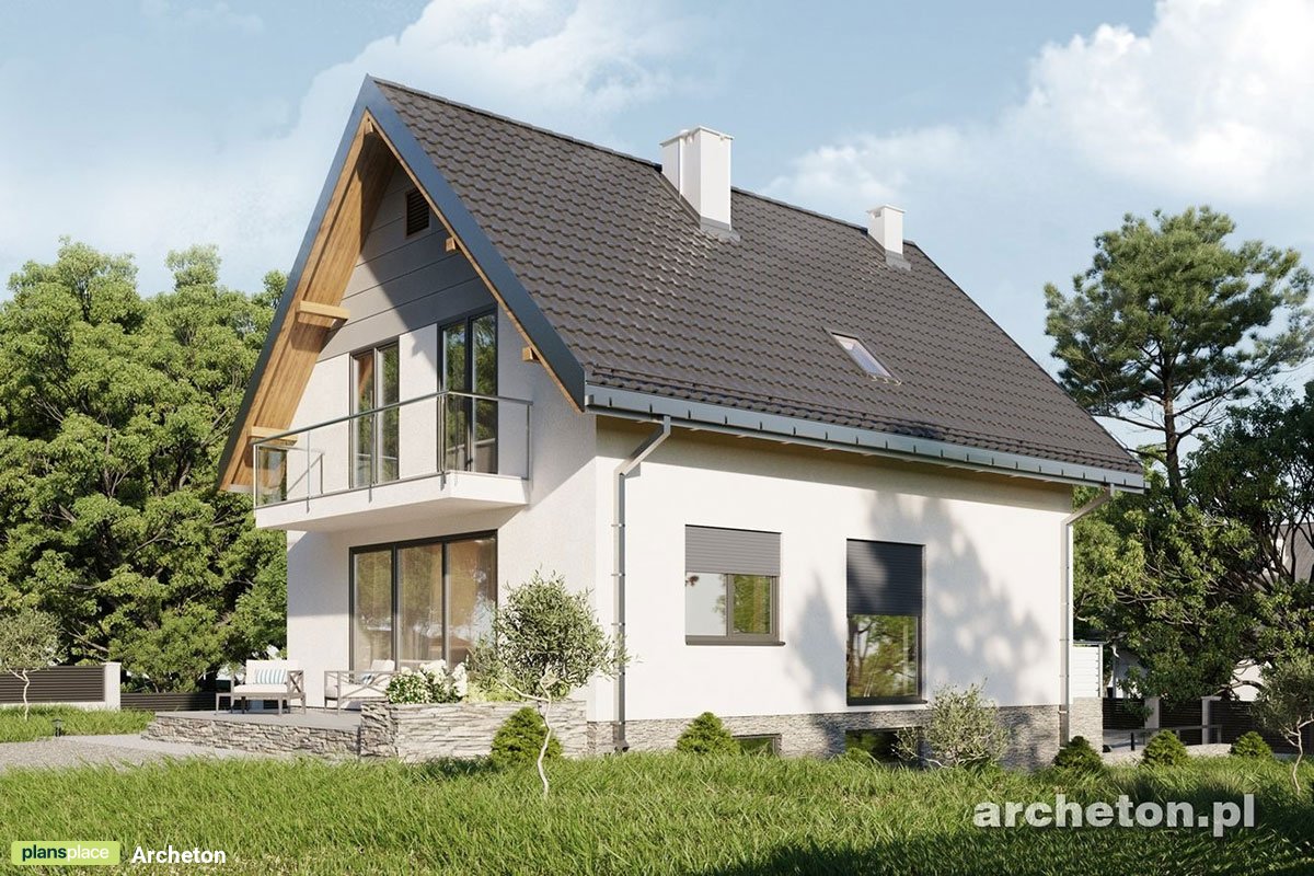 Namo projektas su mansarda + rūsiu 193 m²: 4 Miegamieji, 2 Vonios, Atvira virtuvė, Garažas