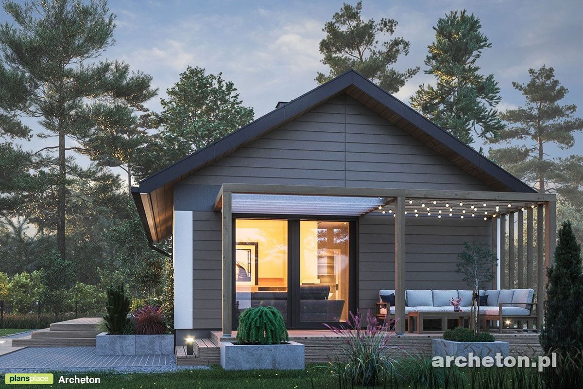 Small Gable Roof House Plan with Covered Side Porch