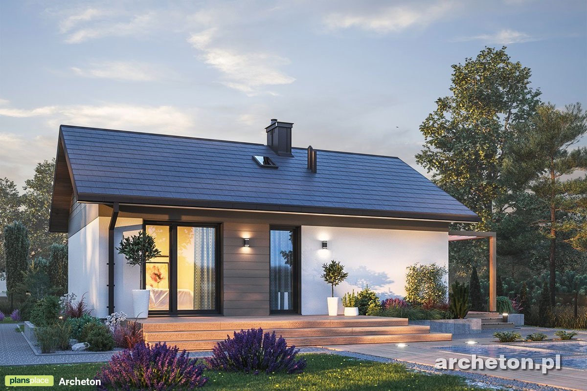 Small Gable Roof House Plan with Covered Side Porch