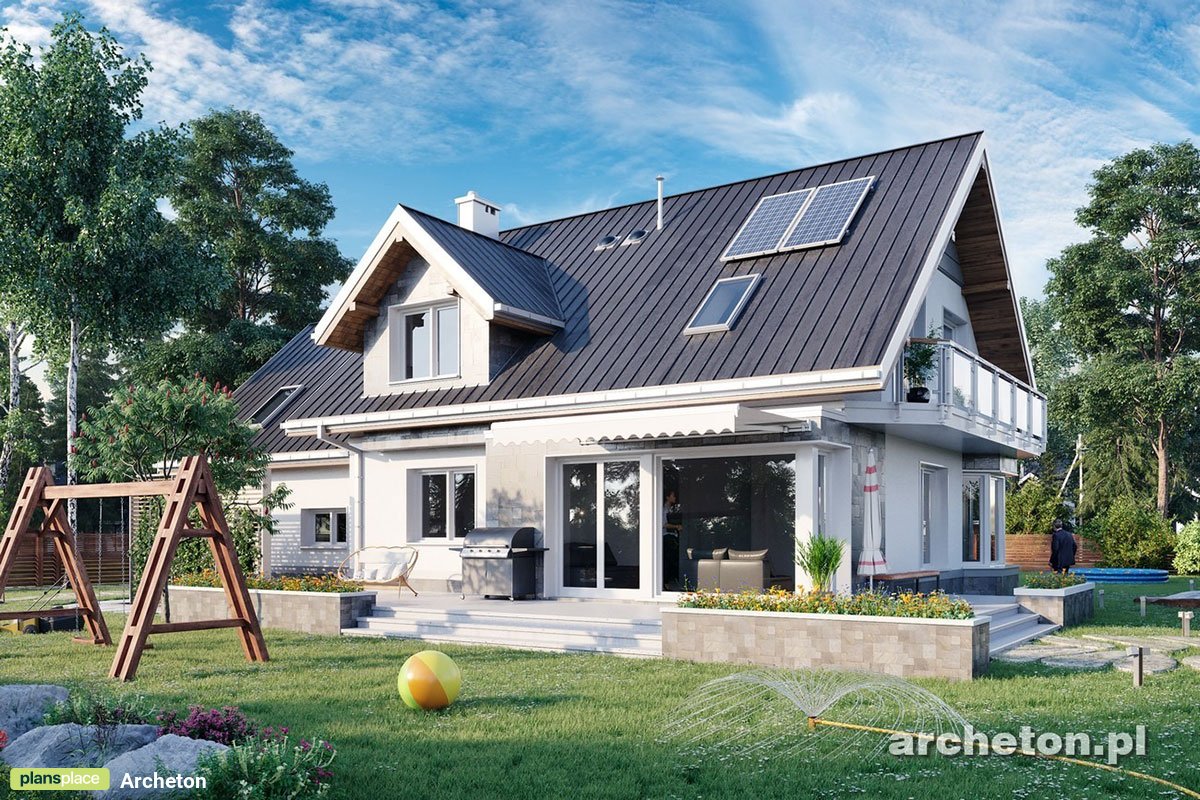 Namo projektas su mansarda 241 m²: 5 Miegamieji, 3 Vonios, Garažas