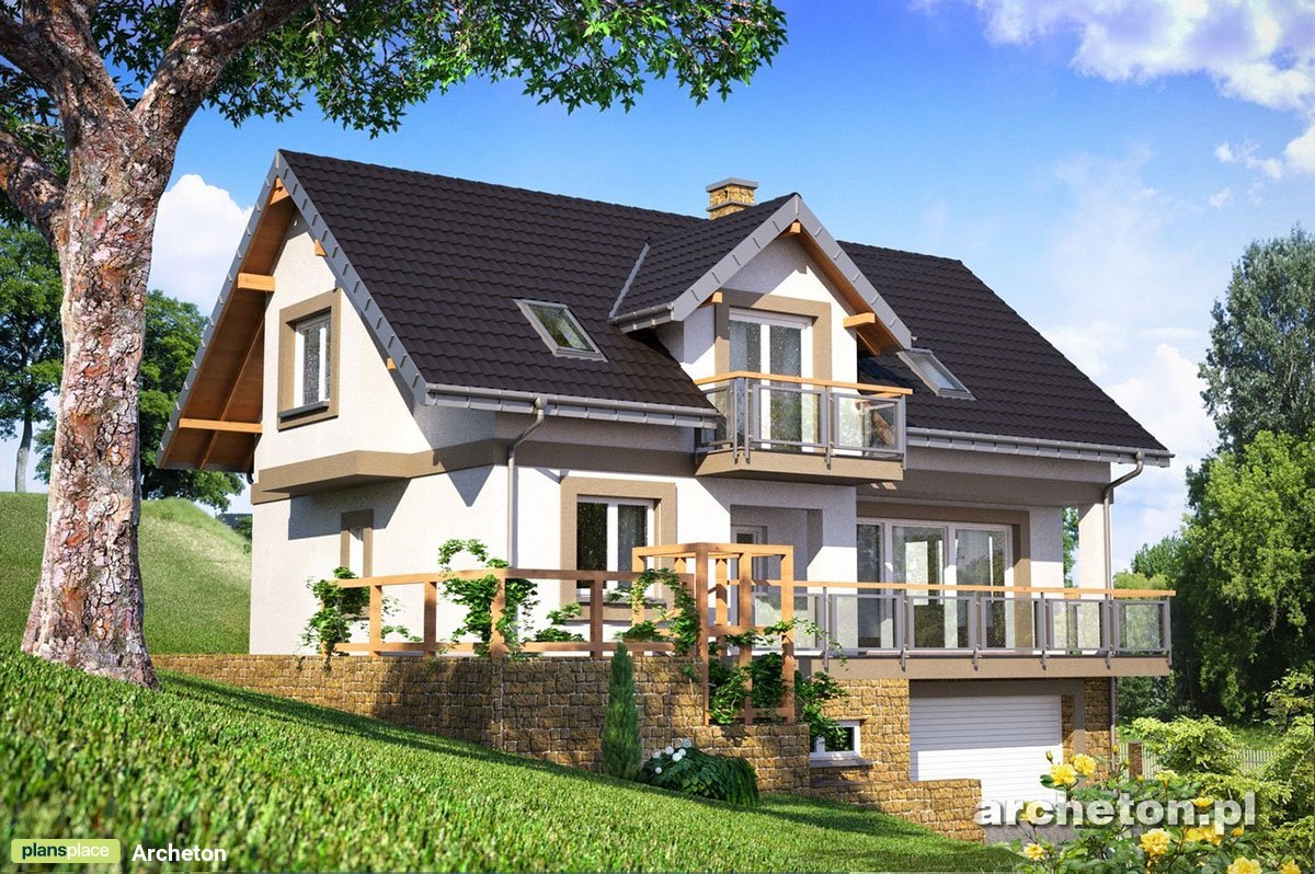Namo projektas su mansarda + rūsiu 251 m²: 4 Miegamieji, Darbo kambarys, 3 Vonios, Atvira virtuvė, Garažas