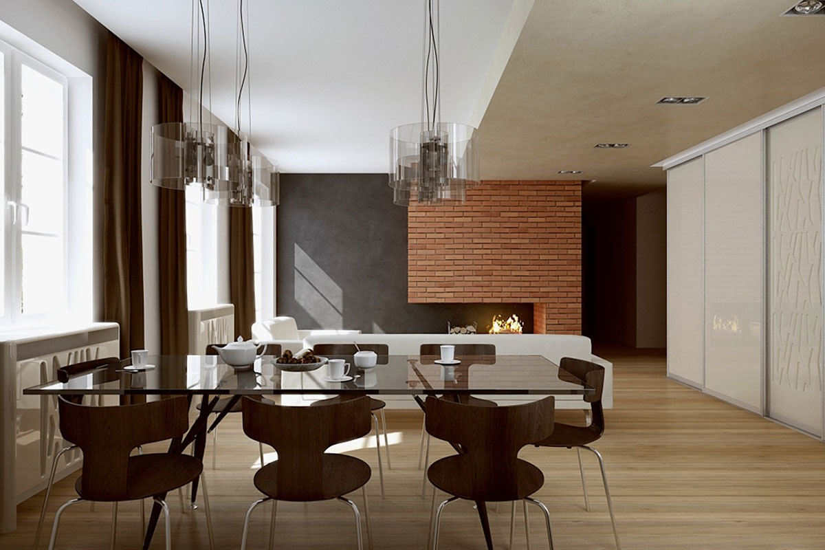 1300 Sq Ft Hipped Roof Cottage House Plan with Fireplace