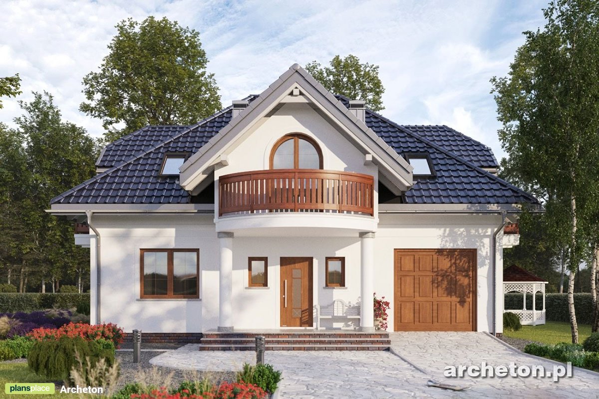 Namo projektas su mansarda 185 m²: 5 Miegamieji, 2 Vonios, Atvira virtuvė, Garažas